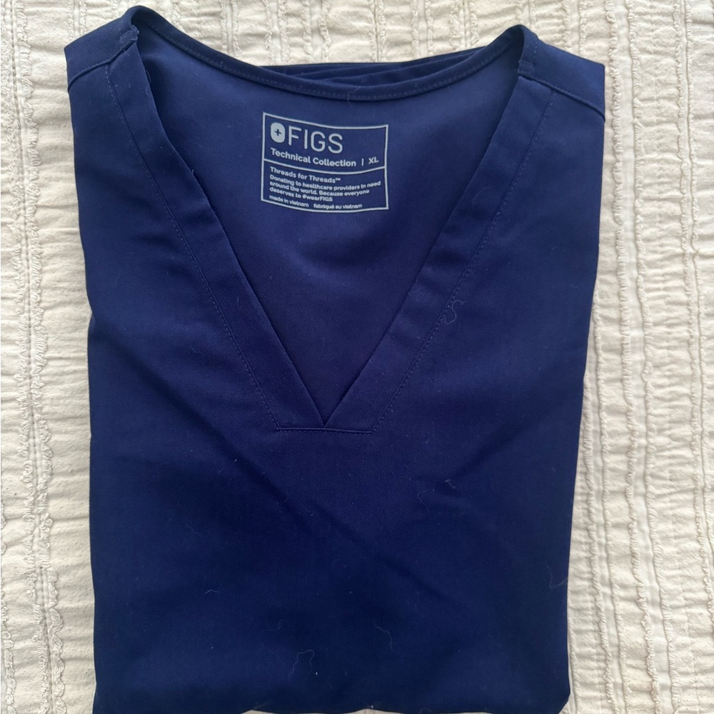 Figs Women's Navy Scrubs Top